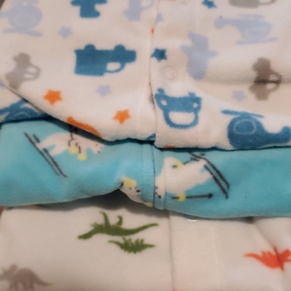 🧡 Carter's | Bundle of 3 Fleece Sleepers - Picture 2 of 5